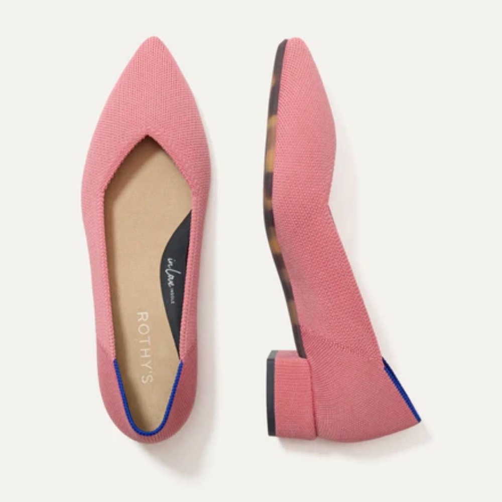 Rothy's Pink Heels with Blue Accent